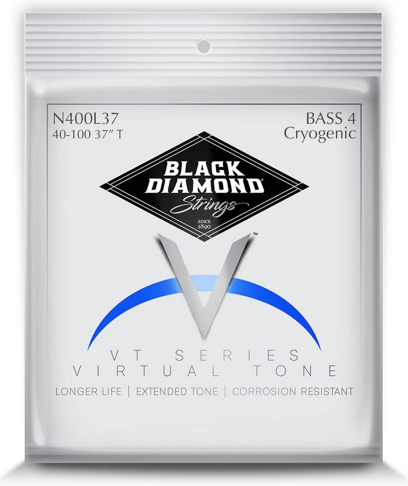 Black Diamond Strings® N400LCY37 Bass Cryogenic Rd Med/Long Scale .040SR.060SR.080SR.100SR 40-100 4 String