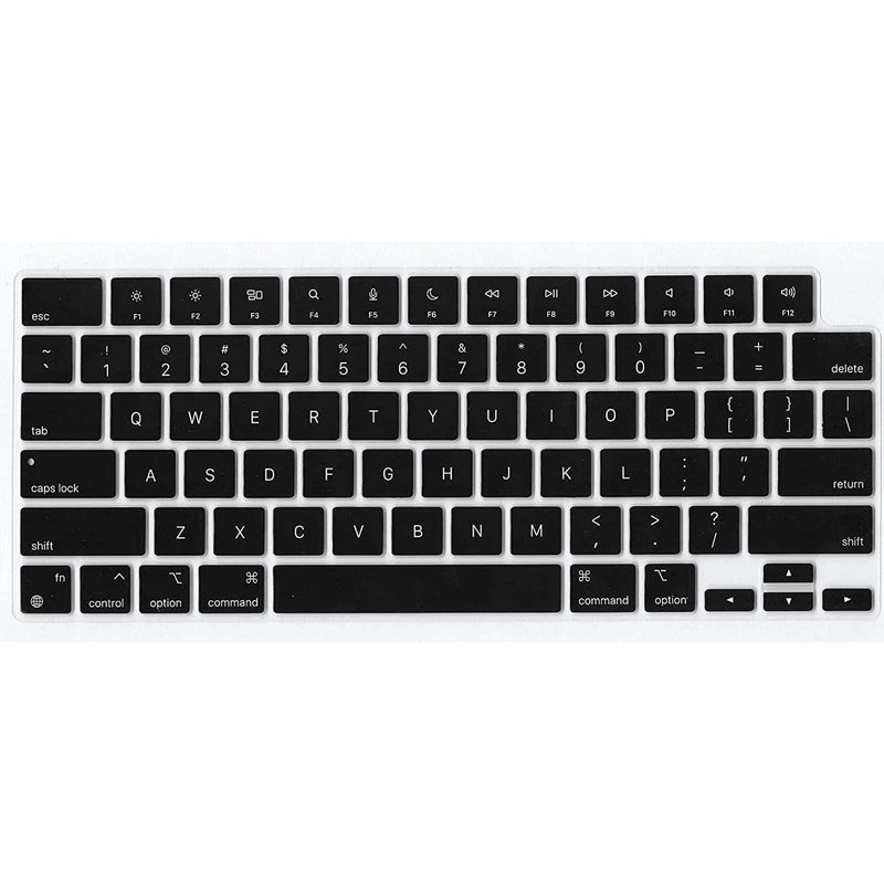 Silicone Keyboard Cover for MacBook Air 13 M2, Air 13.6 inch M2 A2681 2022 & MacBook Pro 14/16 inch M1 Pro/Max (M2 Pro/Max) A2442/A2485 2021 2022 2023, Black