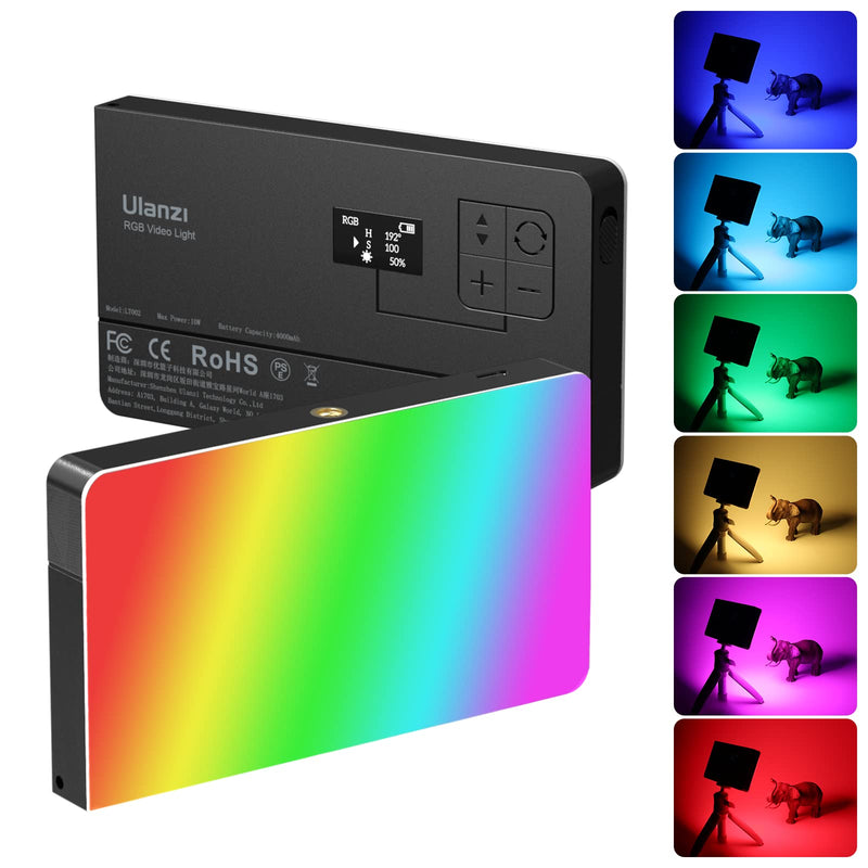 ULANZI PL-01 RGB Video Light, Portable RGB Camera Light with 4000mAh Battery, 360° Color 20 Light Effects, CRI≥95 2500-9000K LED Panel DSLR Photography Lighting for YouTube, Video Conference, Vlogging 7" Video Light