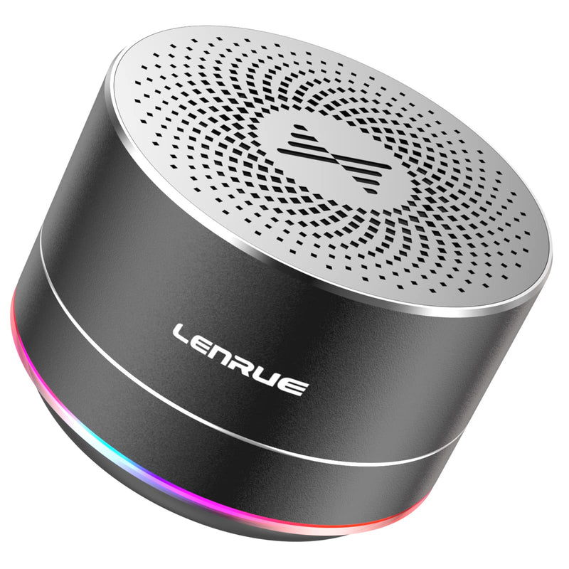 LENRUE Portable Bluetooth Speakers,Wireless Speaker with Clear Sound, Long Playtime, Small Mini Metal Speaker,Christmas Birthday Gifts for Men, Women,Kids(Black) Black