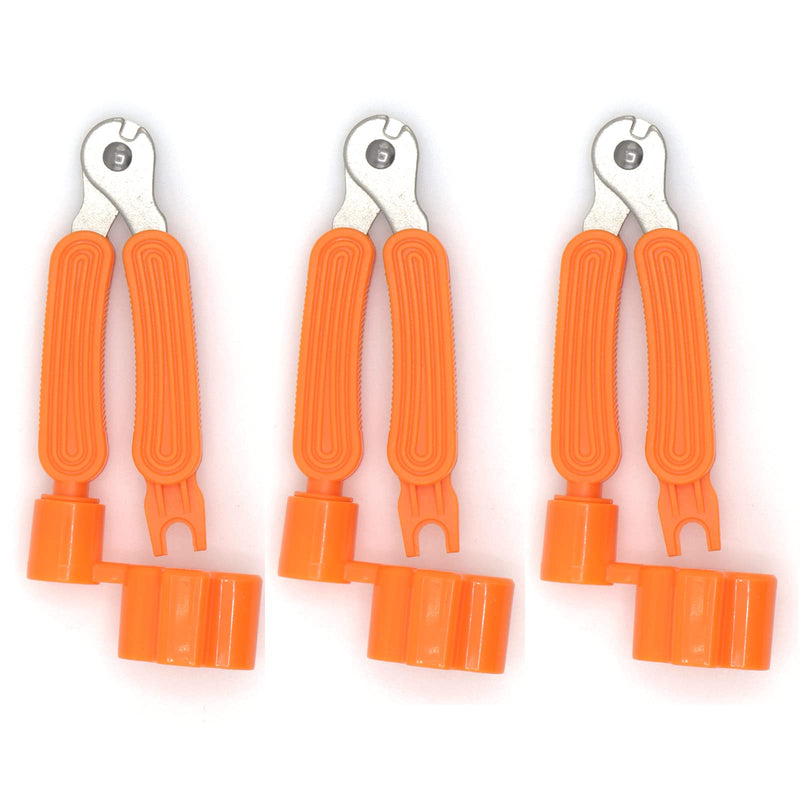 [AUSTRALIA] - 3Pcs Guitar String Cutter and Winder Tool, Acoustic Guitar Bridge Pin Remover Puller, 3-In-1 Guitar String Replace Tool for Guitar Mandolin Banjo orange 