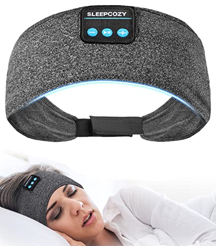 ASMRBAND Headband Headphones, Sleep Headphones Adjustable, Sleeping Headphones Comfortable Headband with Thin Speaker Microphone Handsfree Best Gift Ideas For Women Men Dark Gray 1 Count (Pack of 1)