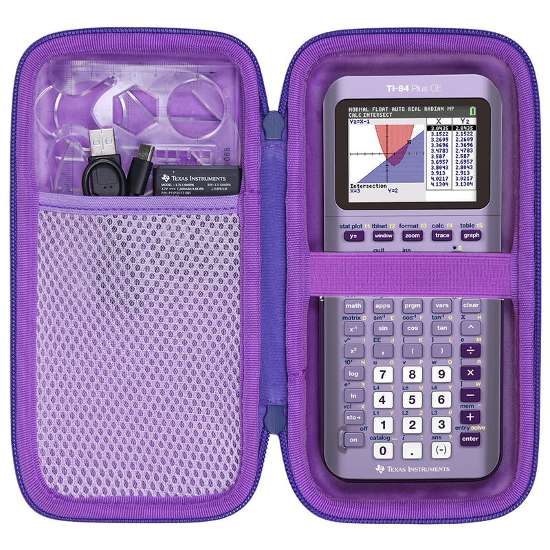 co2CREA Hard Case Compatible with Texas Instruments TI-84 Plus CE/TI-84 Plus/TI-Nspire CX II CAS/TI-Nspire CX II/TI-83 Plus/TI-89 Titanium/TI-85 / TI-86 Color Graphing Calculator, Purple Iris Purple Case