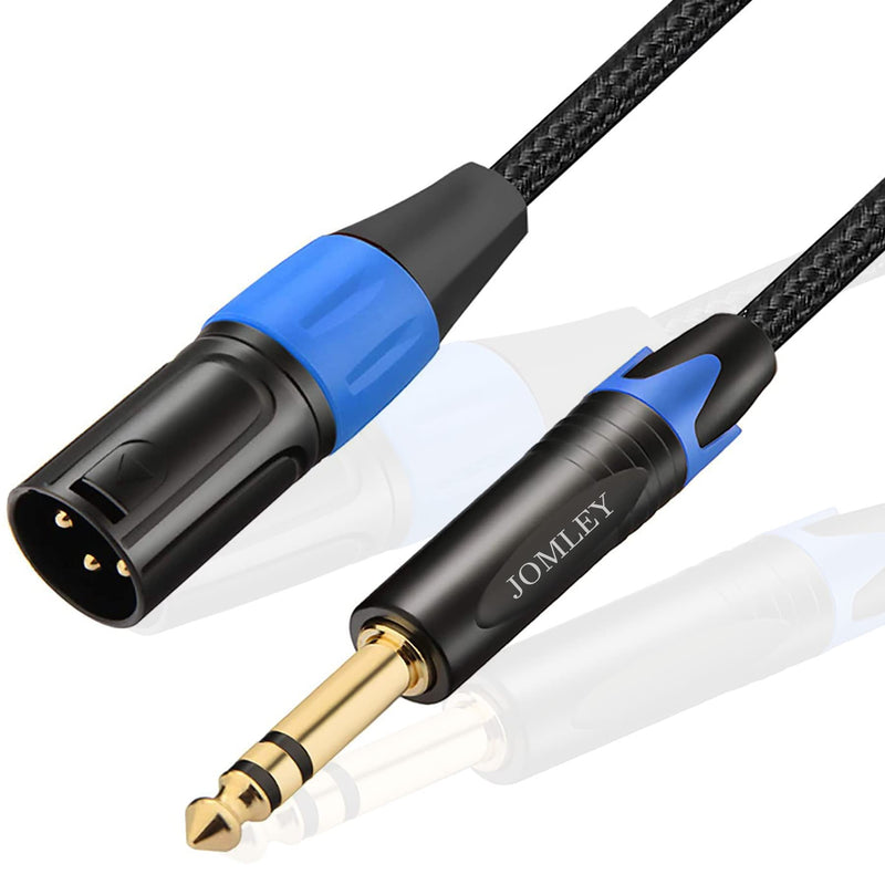 1/4 to XLR Cable, 1/4 inch (6.35 mm) TRS to XLR Male Stereo Balanced Quarter-inch TRS Nylon Braid Interconnect Cord Patch Cable - 15ft 15 feet