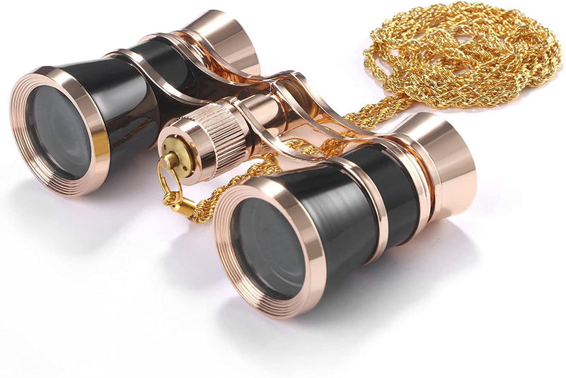 [AUSTRALIA] - AouloveS Binoculars for Opera Glasses Binoculars 3X25 Lorgnette Theater Glasses Mini Binocular Compact with Chain for Adults Kids Women in Concert Theater Opera Black 