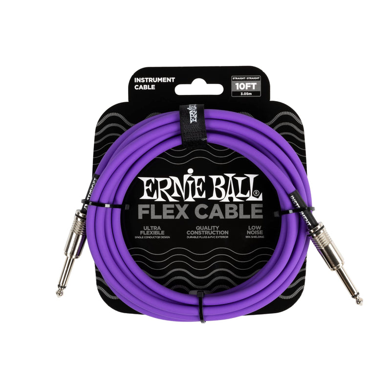 [AUSTRALIA] - Ernie Ball Flex Instrument Cable Straight/Straight 10ft - Purple 10 feet 