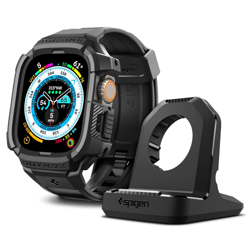 Spigen Rugged Armor Pro and Rugged Armor Stand Designed for Apple Watch Ultra 3/Ultra 2/Apple Watch Ultra 49mm