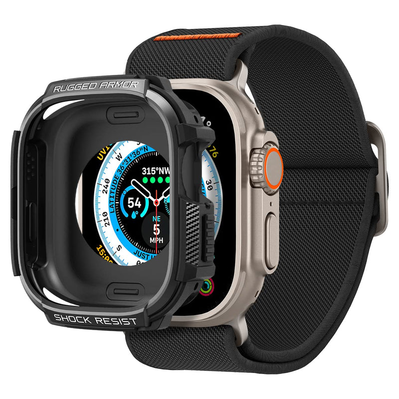 Spigen Rugged Armor and Lite Fit Ultra Band Designed for Apple Watch Ultra3/Ultra2/Ultra 49mm