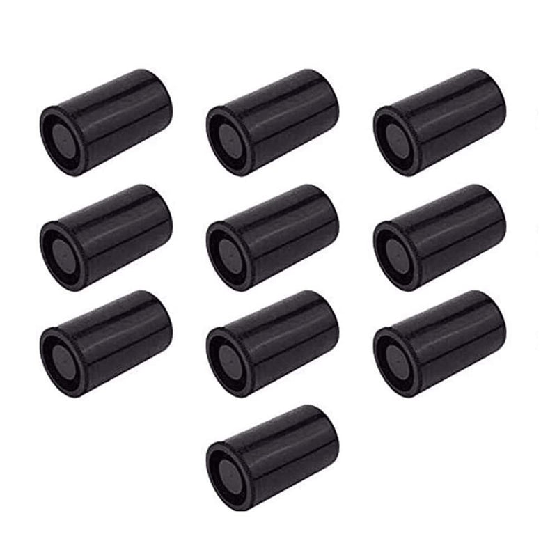 35mm Caliber Plastic Film Canisters with caps -10pc (Black) Black