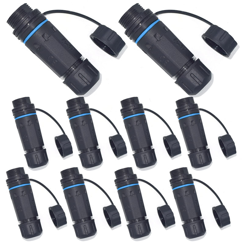 5PCS Shielded RJ45 CAT6 IP68 Waterproof Panel Mount Connector | Cat5/5e/6, 8P8C, Ethernet LAN Cable Extend Coupler, Female to Female, Outdoor Network Adapter, with Cap Cover