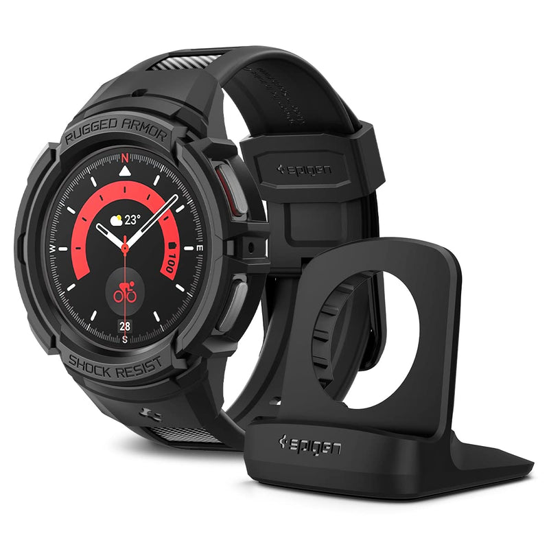 Spigen Rugged Armor Pro and S353 Charger Stand Designed for Galaxy Watch5 Pro 45mm (2022)