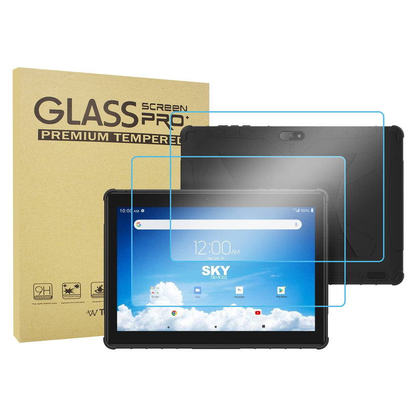 Transwon (NOT FOR SKY PAD10MAX) SKY Pad 10 Tablet Screen Protector(Rear Camera in the middle), 2PCS Tempered Glass for SKY Devices SKY Pad 10 Tablet, SKYPAD 10 Tablet Screen Protector