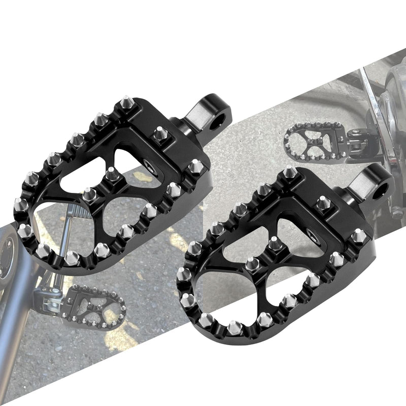 Foot Pegs MX Offroad Footpegs CNC 360° Roating Fit For Harley Sportster Iron 883 Softail Street Glide Dyna Fatboy Black Black with Cone Spikes
