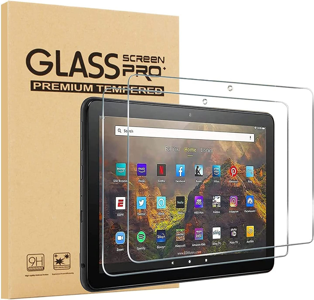 Anti-Glare Screen Protector for All-new Amazon Fire HD 10 and Fire HD 10 Plus tablet, Fire HD 10 Kids/Fire HD 10 Kids Pro (2021 release), 10.1 Inch Tempered Glass Film, 2-pack