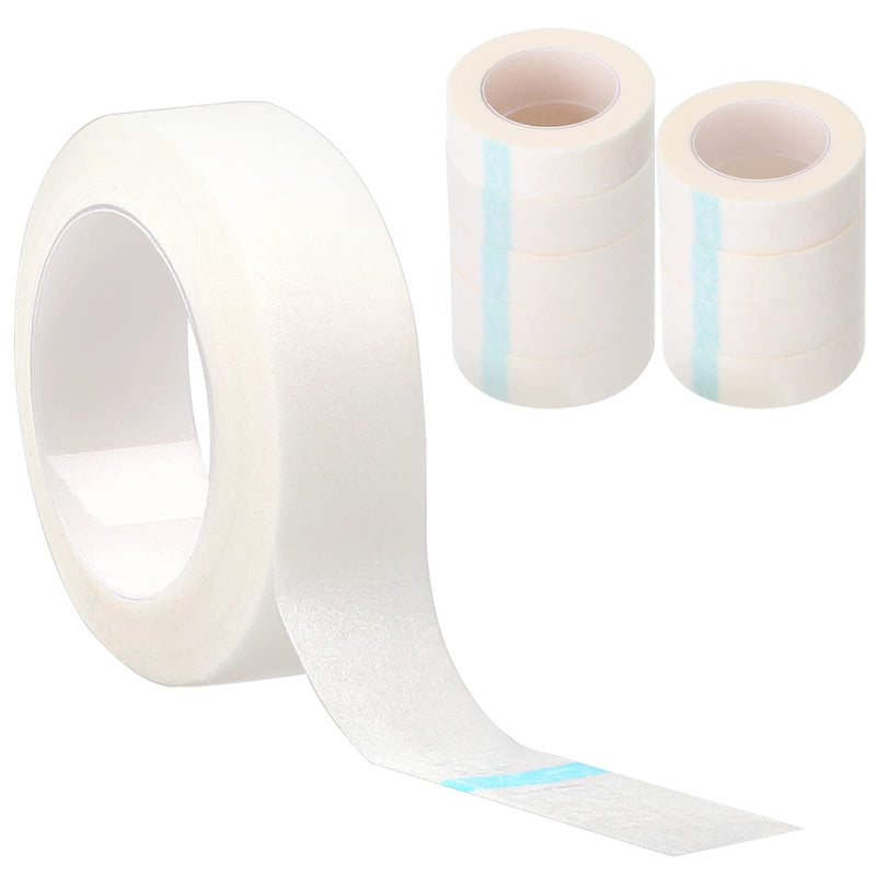 10 Rolls Eyelash Extension Tape - Micropore Medical Tape for Sensitive Skin, Adhesive Fabric Lash Tapes in White, 0.5 inch x 10 Yards per Roll, Ideal for Eyelash Extension Supply