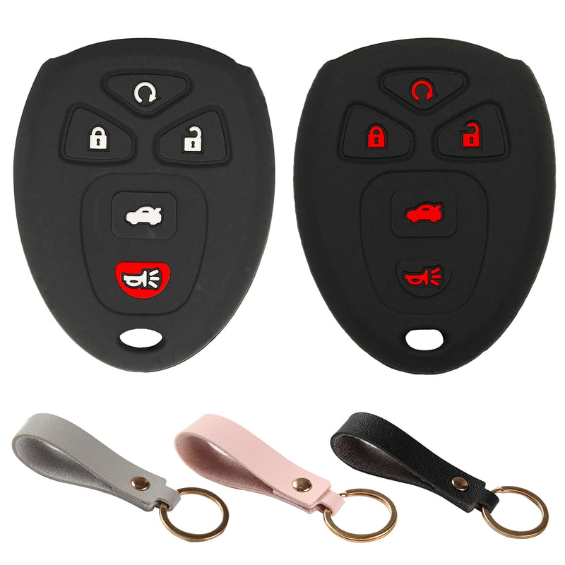 Ywonobs Silicone Rubber Key Fob Cover Remote Case Protector Skin Compatible with Chevrolet Cobalt Malibu Suburban Tahoe Traverse GMC Acadia Yukon Buick Enclave Lacrosse Cadillac Escalade SRX