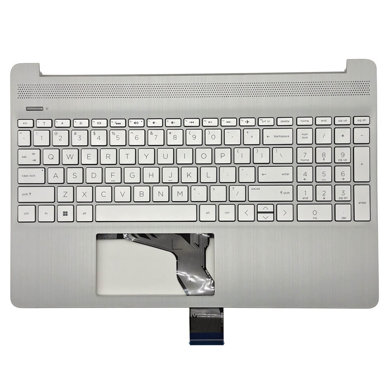 Palmrest with Backlit Keyboard for HP 15T-DY 15-DY 15-EF 15s-eq | Upper Case Top Cover Replacement,Backlit Keyboard,Natural Silver,P/N M17185-001 M17185-001 with Backlit Keyboard