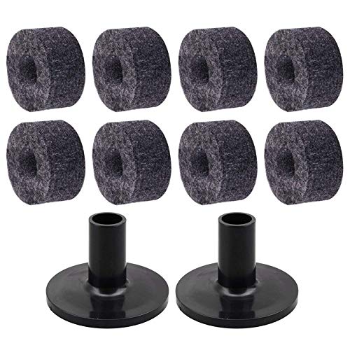 10 Pack Drum Cymbal Stand Felts with Felt Pad Washer Set Replacement Sleeves Round Soft Felt Pads Drum Kit Tool Accessories