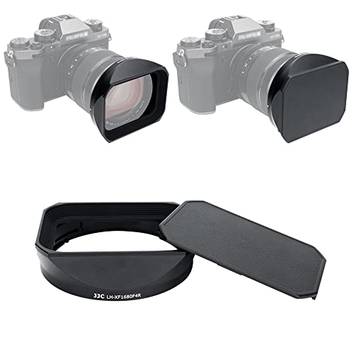 JJC Metal Square Lens Hood Shade for Fujifilm XF 16-80mm f/4 R OIS WR Lens For Fuji XF 16-80mm F4, XF 16-55mm F2.8 II Lens