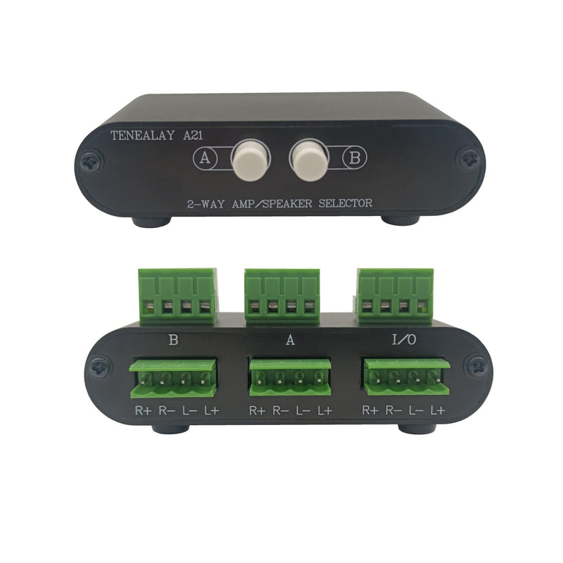 [AUSTRALIA] - TENEALAY 2-Way Stereo Amplifier Speaker Selector, AB Speaker Switch 2 Zone Distribution, Amp Switcher Box, SPK Controller A21 2 WAY AMP Switcher A21 