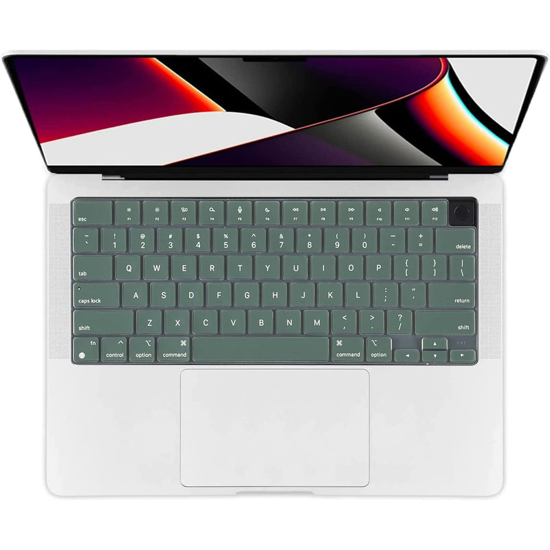 EooCoo Premium Keyboard Cover Skin Ultra Thin for 2023 MacBook Air 15" M2 (A2941), 2022 MacBook Air 13.6" M2 (A2681), 2023-2021 MacBook Pro 14" 16" M2 M1 (A2779 A2442 A2780 A2485), Midnight Green for Air 15"/ Air 13.6" / Pro14" / Pro16"