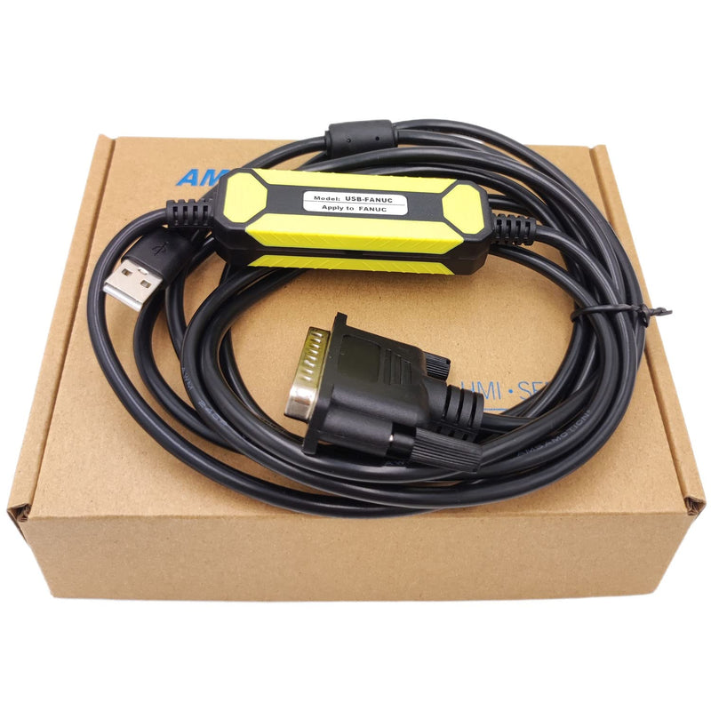 USB-FANUC CNC Programming Cable, RS232 Data Transfer Convert DB25 Pin Download Cable for CNC Fanuc