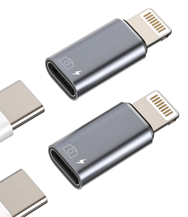 [AUSTRALIA] - iPhone OTG Adapter USB C Female to Lightning Male(2Pack)Apple Charger Data Sync Dongle Type-c Camera Card Reader Flash Drive Keyboard Mouse U Disk Converter for 14 13 11 12 Pro Max Xr X Xs 8 7 Se Plus 