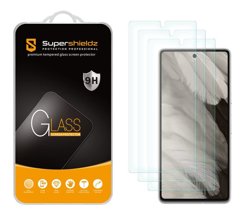 Supershieldz (3 Pack) Designed for Google Pixel 7a Tempered Glass Screen Protector, Anti Scratch, Bubble Free