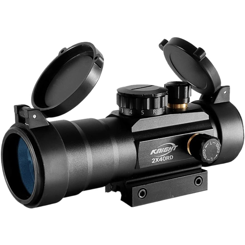 2.5x42 Red Green Dot Sight Illuminated Rangefinder Hunting Scope with 11/20mm Weaver Rail