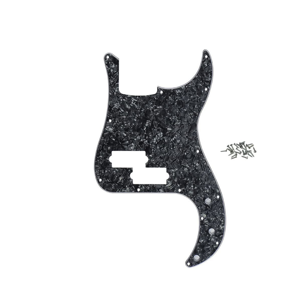 ROZILO 13 Hole P Bass Style Pickguard PB Scratch Plate Bass Pickguard for 4 String Precision Bass Modern Style Black Pearl