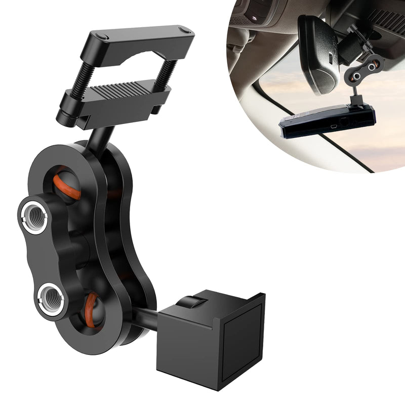 Radar Detector Mount, Aluminum Rearview Mirror Rod Radar Bracket, for Escort Max360c, Max 3, IX IXc, Redline EX Beltronics Cobra DualPro GT 360 Radar Detector, with EZ Magnet Connection Base For radar model with Magnetic base connection