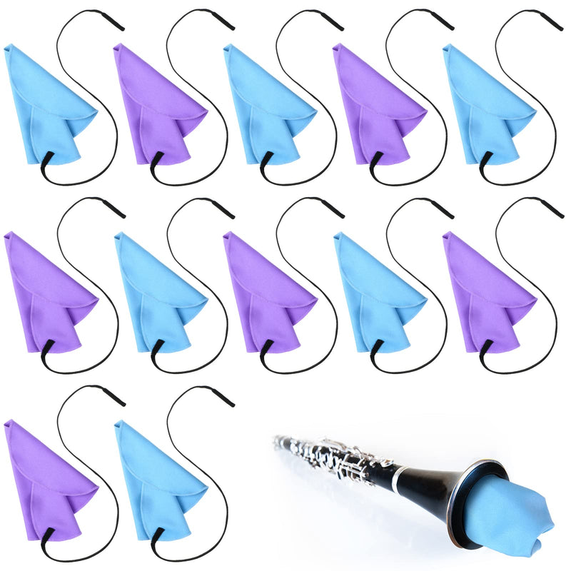 12 Pcs Clarinet Swab Cleaning Cloth Swab for Inside Tube Cloth Clarinet Cleaner Pull Through Instrument Cloth with Weighted String for Clarinet Flute Piccolo Sax Saxophone(Blue, Purple) Blue, Purple