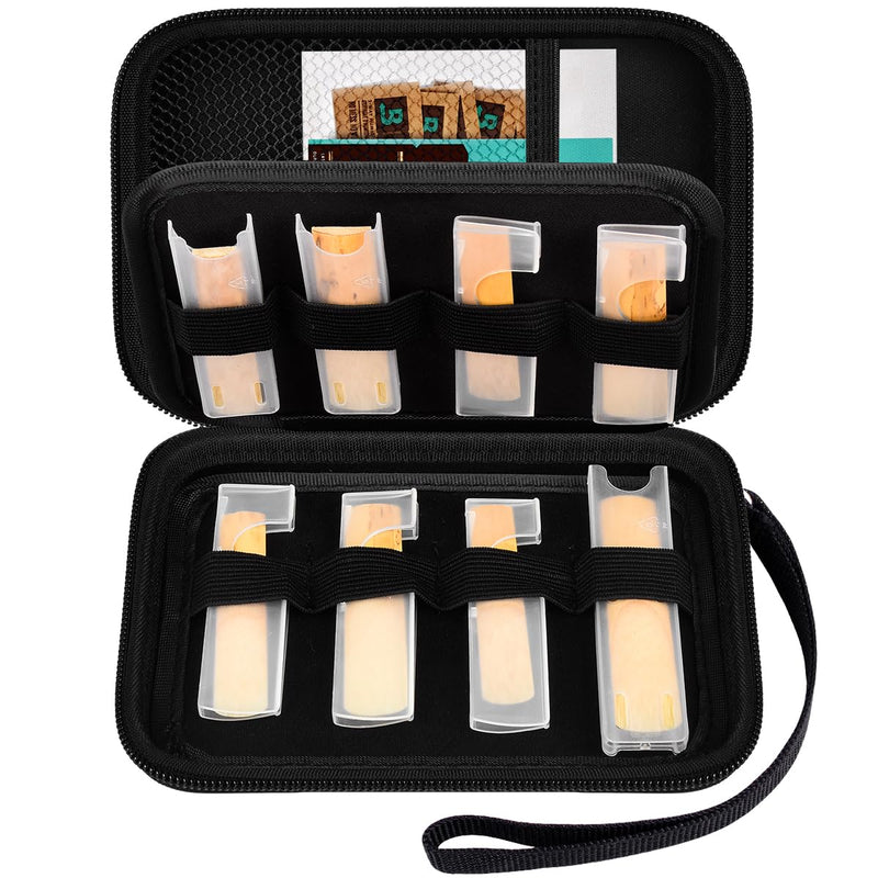 Reeds Case Compatible with Vandoren/for D'Addario Woodwinds/for Sovvid/for Glory Saxophone Clarinet Reeds. Storage Holder for 12 pcs Reed and Humidity Pack (Box Only) -Black Inner Black inner