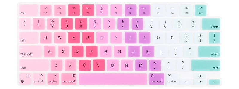 MMDW Silicone Keyboard Cover for MacBook 2023 15Air A2941/2023 Pro14 A2779/Pro16 A2780/2022 Air 13 M2 A2681/2021 Pro 14" 16" A2442 A2485 & MacBook Air/Pro Retina, 13-13.3" Notebook Rainbow