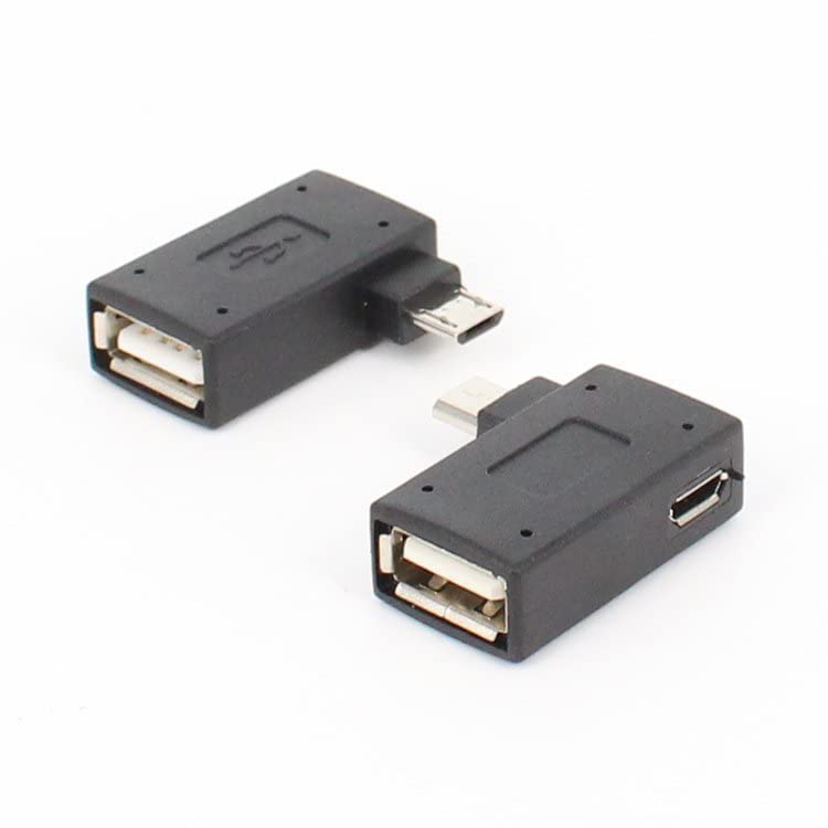 2 Pack OTG Adapter Replacement for Fire TV Stick 4K Max/Cube/Lite, Compatible with Samsung Galaxy Tablet Tab E Tab 3 Powered Micro USB to USB OTG Host Cable for Android 90 Degree Angled