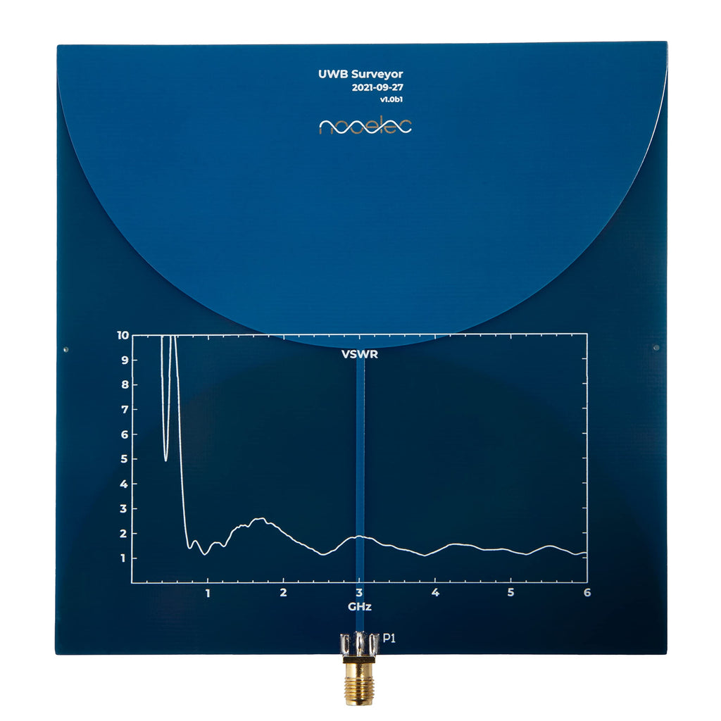 Nooelec UWB Surveyor Antenna - Extremely Wide Bandwidth Biconical Low-Profile PCB Antenna. Frequency Range of 700MHz to 10GHz, Average Gain of 3dBi. Very Small and Portable with SMA Female Connector