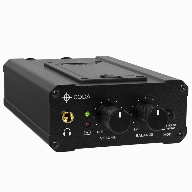 Coda Ultra-Compact Personal in Ear Monitor Amplifier - Dual Channel | Headphone Amplifier System with XLR & TRS Input, Portable IEM Amp with Mono & Stereo Mix Panning, Belt Clip Dual Channel Ultra-Compact