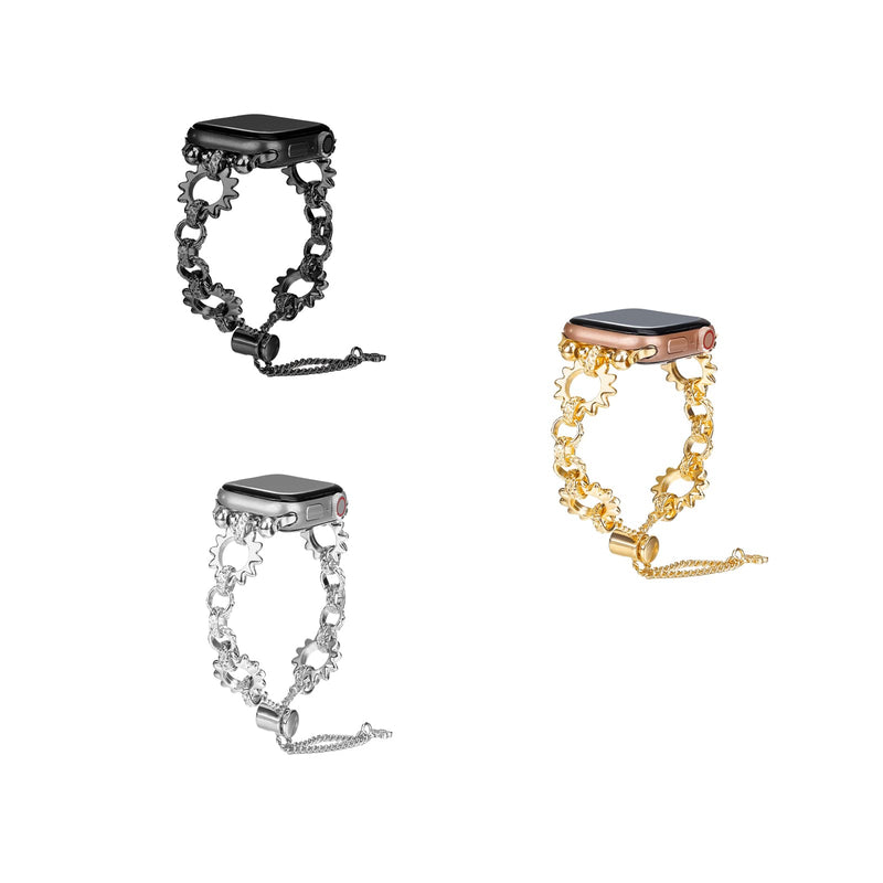 Punk Bracelet Compatible with Apple Watch Band 41mm 40mm 38mm, Gothic Style Bracelet Replacement Strap for iWatch Series Ultra/SE/8/7/6/5/4/3/2/1