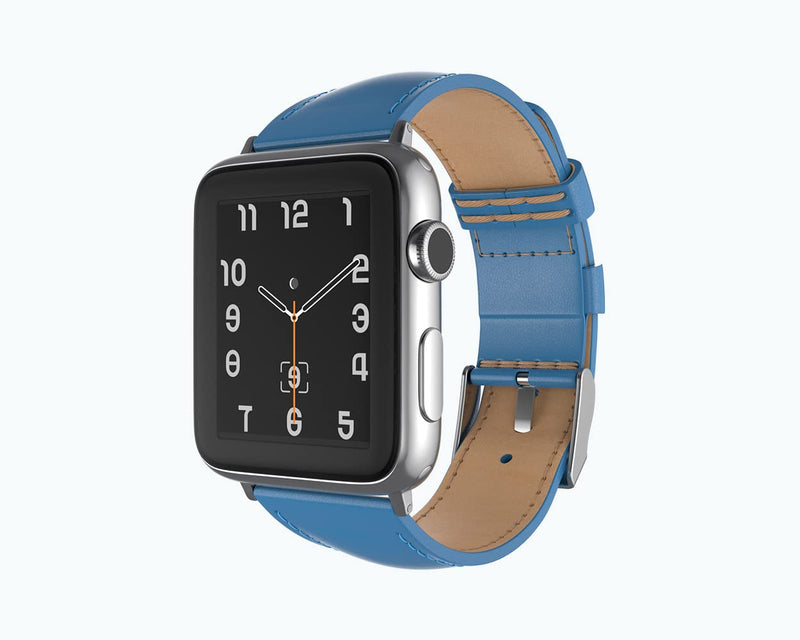 Snakehive Genuine Leather Strap Compatible With Apple Watch | Fits 38mm 40mm 41mm 42mm 44mm 45mm Ultra 49mm Series 1, 2, 3 4, 5, 6 7, 8, Watch SE and Ultra iWatch | Handmade for Women and Men Blue