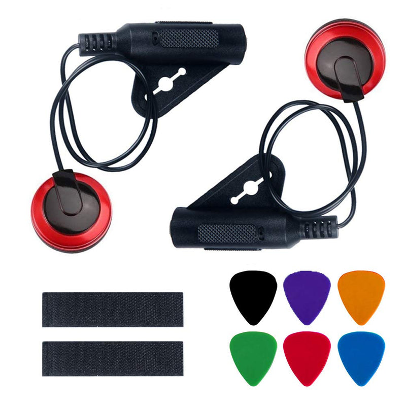 2 Pack - Contact Microphone Piezo Pickup Violin Microphone Pickup for Cello Banjo Ukulele Mandolin Guitar Microphone Pickup with 6PCS Guitar Picks
