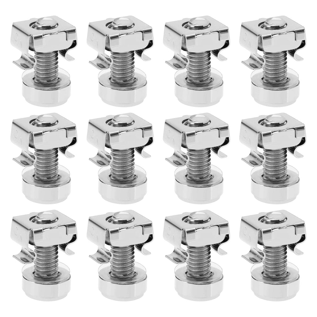 50Pcs M6 Cage Nuts Replacement with Rack Mount Screws Washers Rack Mount Cage Nuts Accessories for Rack Server Cabinets Server Racks Equipment Enclosures