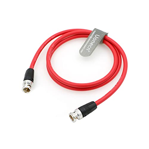 Uonecn 12G SDI Cable BNC Male to BNC Male Coaxial Video Cable, 75 Ohm 4K Ultra HD SDI Cable with OFC Shielding for Professional Video Camera, Broadcast Equipment, Red 3.3FT/1M