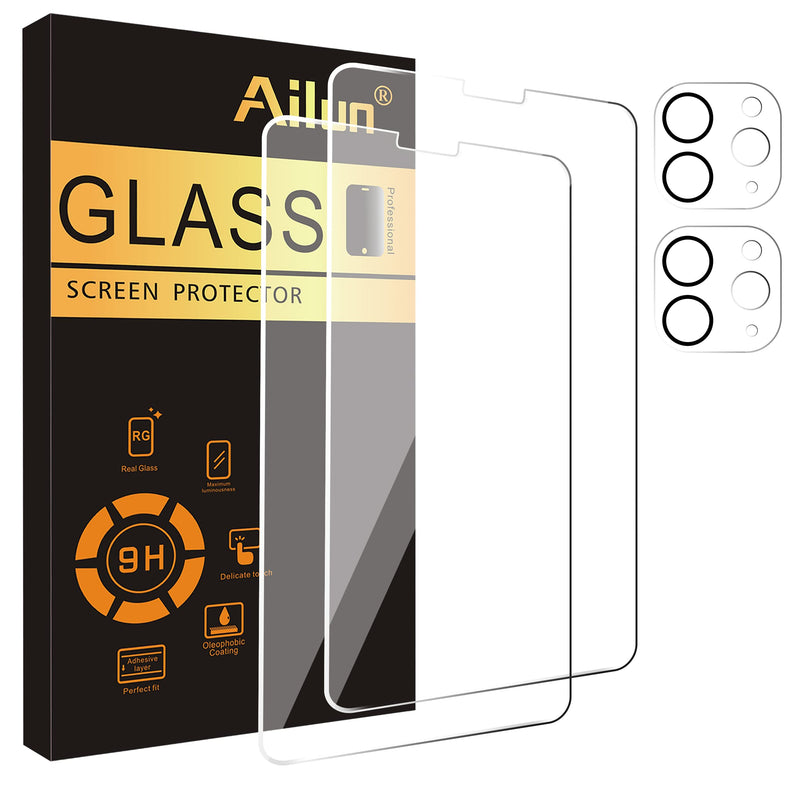 Ailun Screen Protector for iPad Pro 11 inch 2022/2021/2020 (4th/3rd/2nd Generation) 2 Pack + 2 Pack Camera Lens Protector,Tempered Glass 0.33mm,Face ID & Apple Pencil & Case Compatible [4 Pack] 4