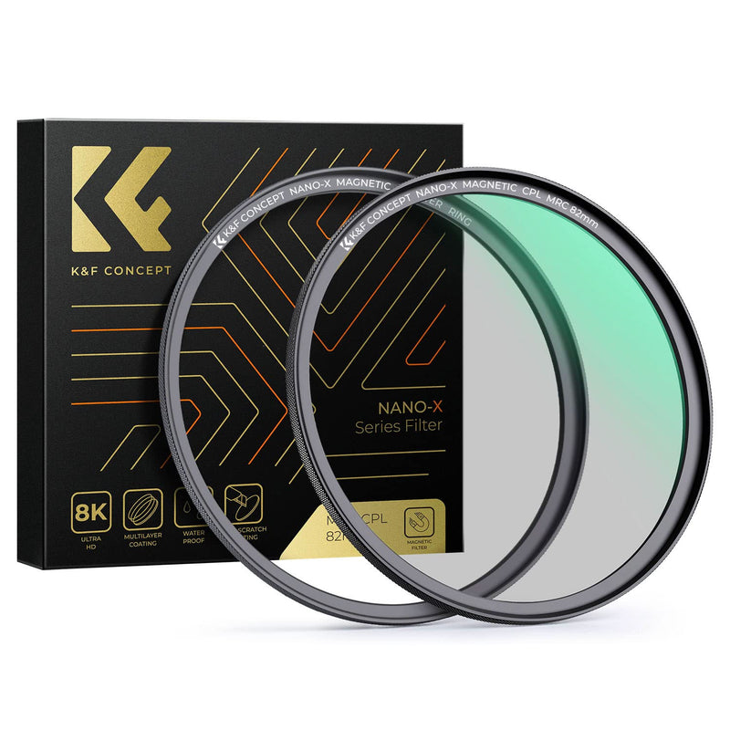 K&F Concept Magnetic 72mm Polarizing Filter+ Magnetic Basic Ring Kit Waterproof Scratch Resistant Circular Polarizer Filter with 28 Multi-Coatings for Camera Lens (Nano-X Series)