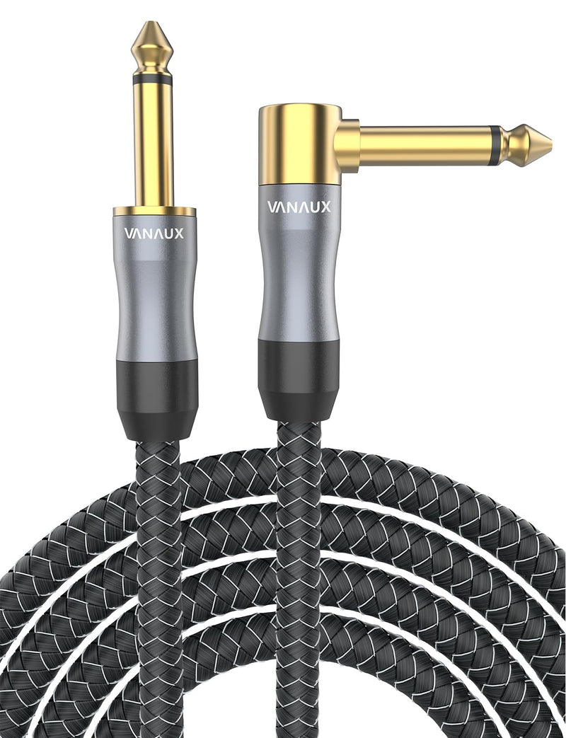 [AUSTRALIA] - VVANAUX 1/4 Inch TS Instrument Cable,16.5FT 6.35mm Male Mono Jack Stereo Audio Cord, Unbalanced Interconnect Line for Electric Guitar, Bass, Tuner, Keyboard, Pedalboards, Piano(16.5ft/5m) 90°-16.5ft/5m 
