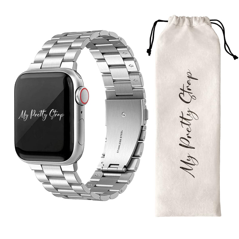 Compatible Apple Watch Band for Women, Stainless Steel- Fits Most Wrists | Series 1-11, SE and Ultra- iWatch Replacement Strap, Easy Resizing- Metal Fashion Watch Band 38MM / 40MM/ 41MM / (Series 10& 11 - 42 MM) Silver Gem