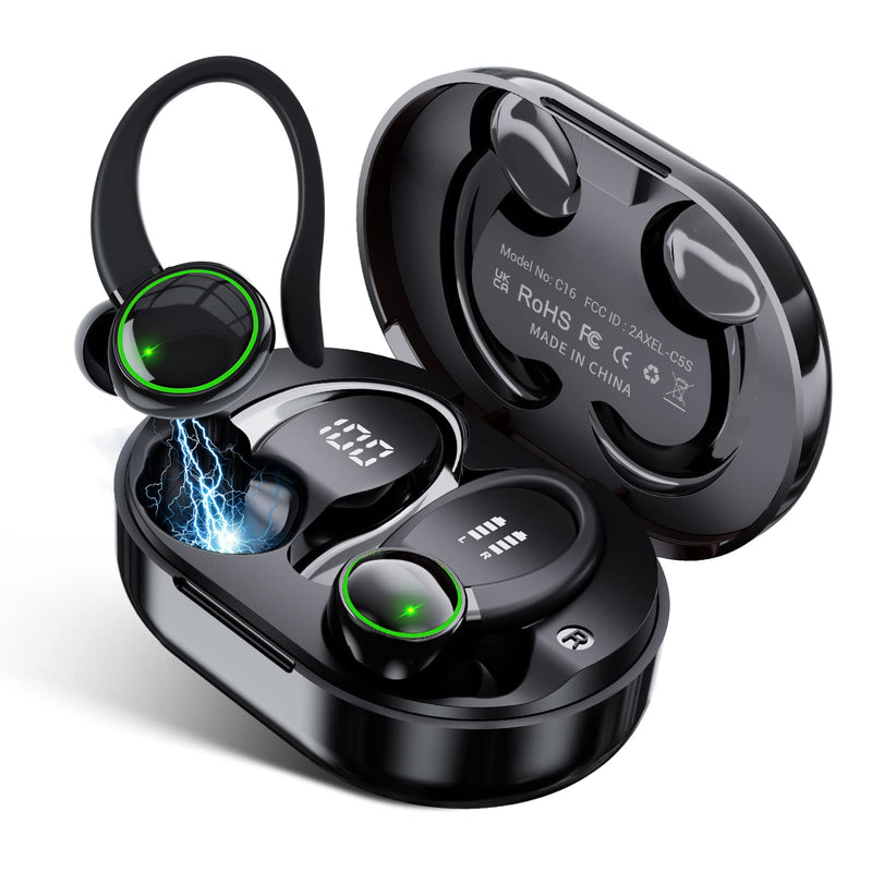 for Samsung Galaxy S23 S4 S25+ Ultra Bluetooth 5.3 Headphones 3D Stereo with Earhook, 40H Touch Control Over Ear Headphones, IP7 Waterproof Earphones Built-in Mic for Running Workout Sport