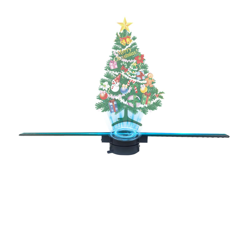 [AUSTRALIA] - 42CM 3D Hologram Fan, 16.5" WiFi Projector with 1500+ Video Library, 232 LEDs, Bluetooth Audio & Remote Control, High Brightness Display for Business Sign, Bar, Halloween & Christmas Decor 
