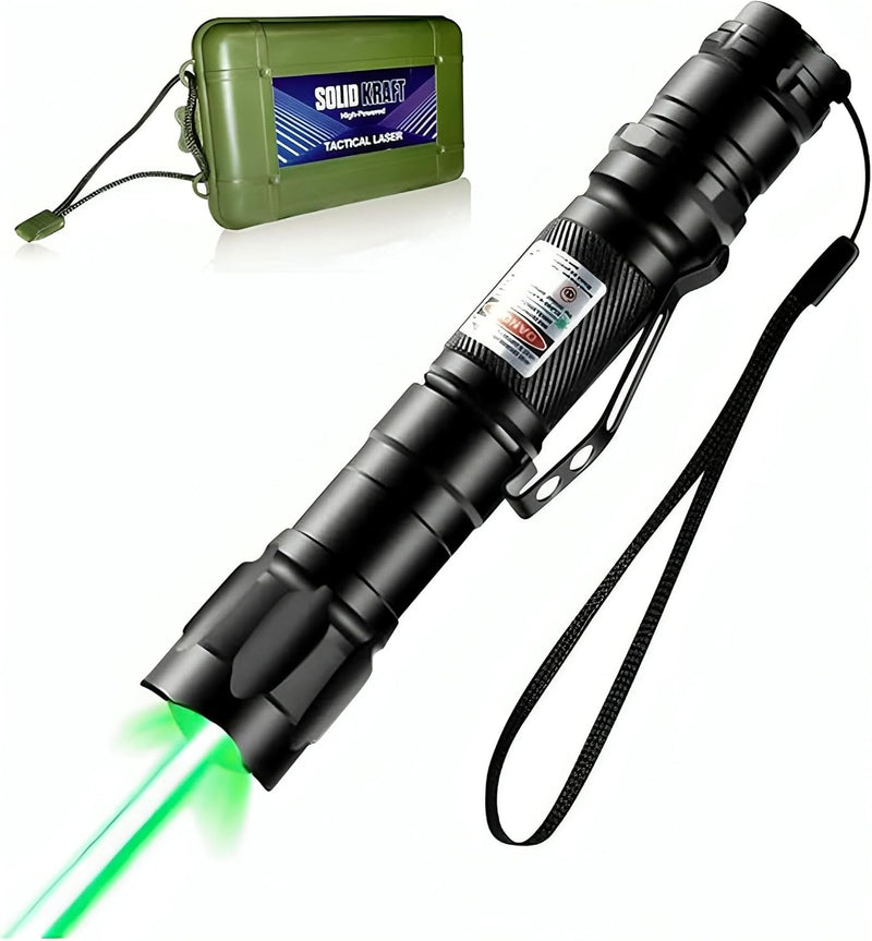 Cowjag Green Laser Pointer High Power Flashlight, Long Range Laser Flashlight, Rechargeable Flashlight, Single Push On/Off, with Carrying Case (Green Light)