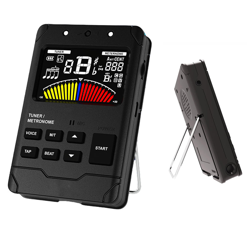 Rechargeable Metronome Tuner Combo for Guitar, Bass, Piano,Drum,Violin and Orchestral Instruments,Precision Tuning,Multiple Rhythm Modes,Three Beat Tones & Human Voice Count,8+ Hours Runtime